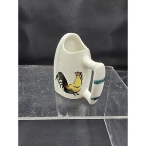 Vintage Bradley Bone China Mini Iron-Shaped Toothpick Holder Rooster and Chicks